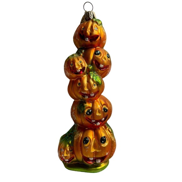 Vintage Christopher Radko 2000 Stack O' Lanterns Gem 6.5” Halloween Ornament - Picture 1 of 8